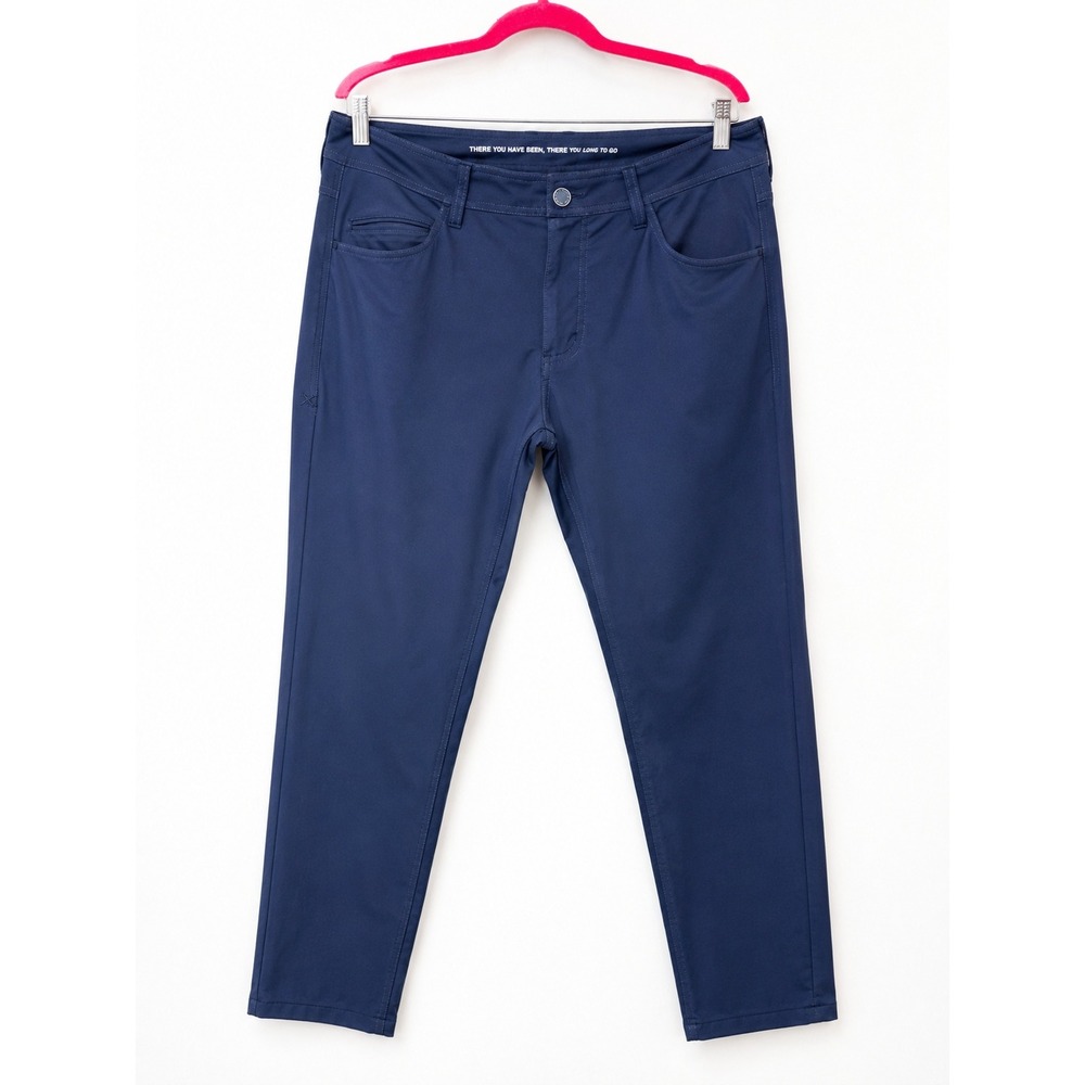Rhone Commuter Pants Navy Blue Slim Fit Stretch Performance Trousers Mens 35x28